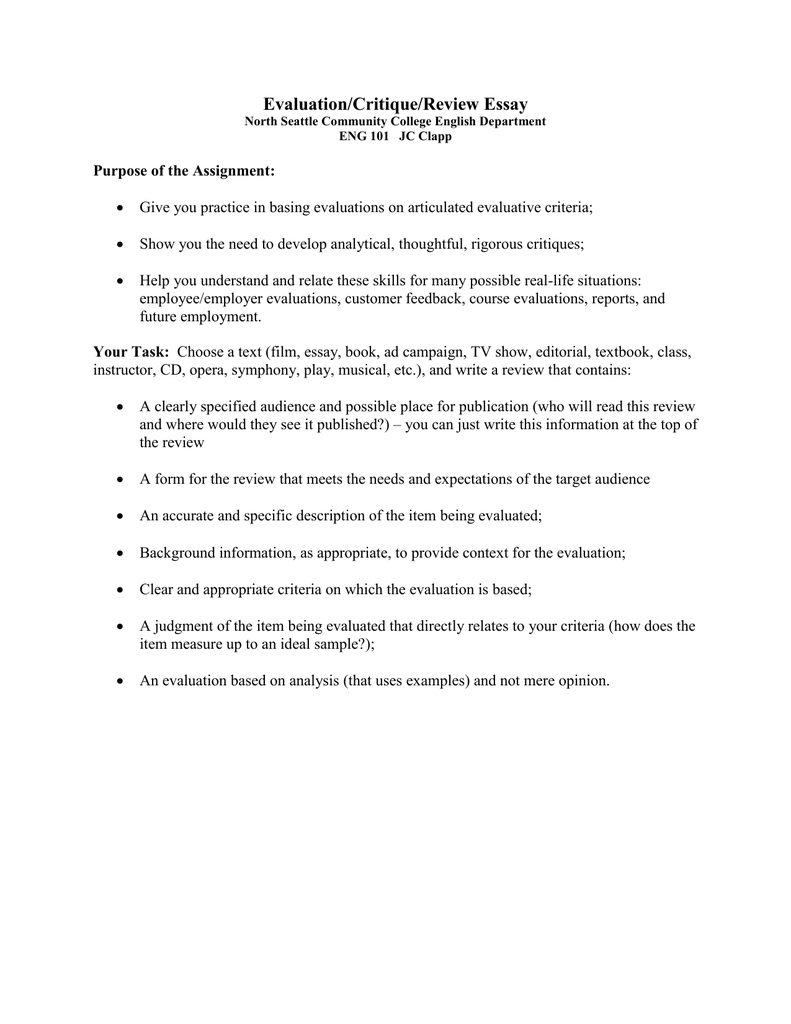 How to Write a Critique Essay